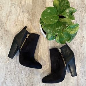 Mossimo Double Zipper Black Heel Booties - 7 1/2